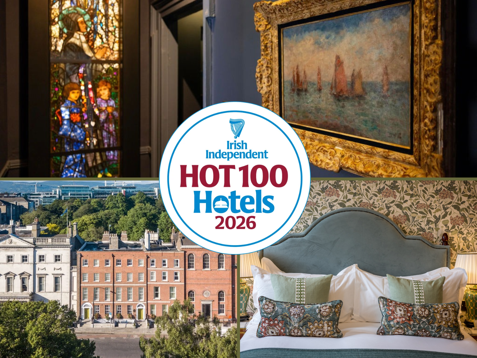 Elegant hotel featuring historic charm, luxurious beds, artistic stained glass, and stunning city views. Award-winning stay.